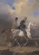 Franz Kruger Outing of Prince William of Prussia on Horse Back,Accompanied by the Artist (mk45) USA oil painting artist